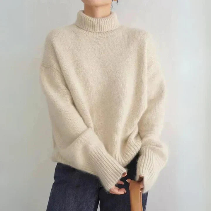 Klara - Mjuk och elegant kashmirtröja med hög hals