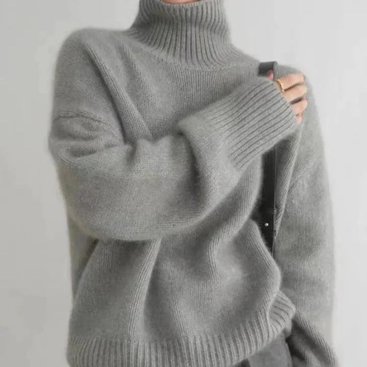 Klara - Mjuk och elegant kashmirtröja med hög hals