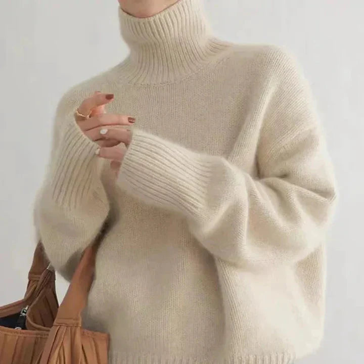 Klara - Mjuk och elegant kashmirtröja med hög hals