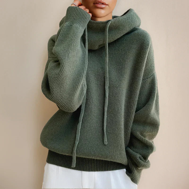 Ida - Mjuk stickad hoodie med vinterkomfort